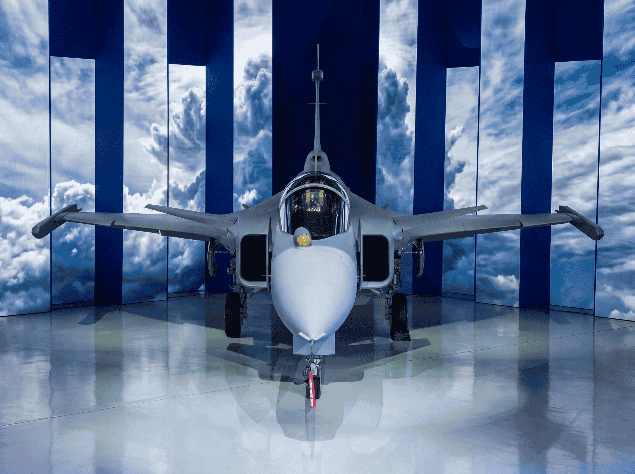F-39E Gripen FAB 4109 apresentado em Gavião Peixoto como o primeiro caça produzido no Brasil.
